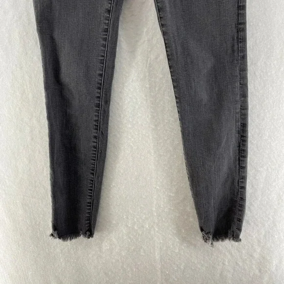 Madewell Jeans Womens 26 Black Wash High Rise Slim Skinny Raw Hem Button Denim - Picture 7 of 11